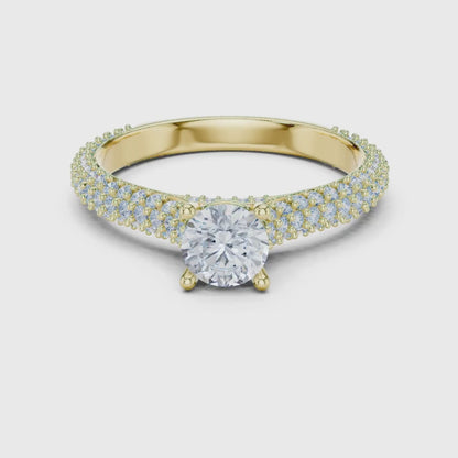 3 tone moissanite diamond ring for her
