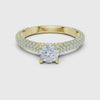 3 tone moissanite diamond ring for her