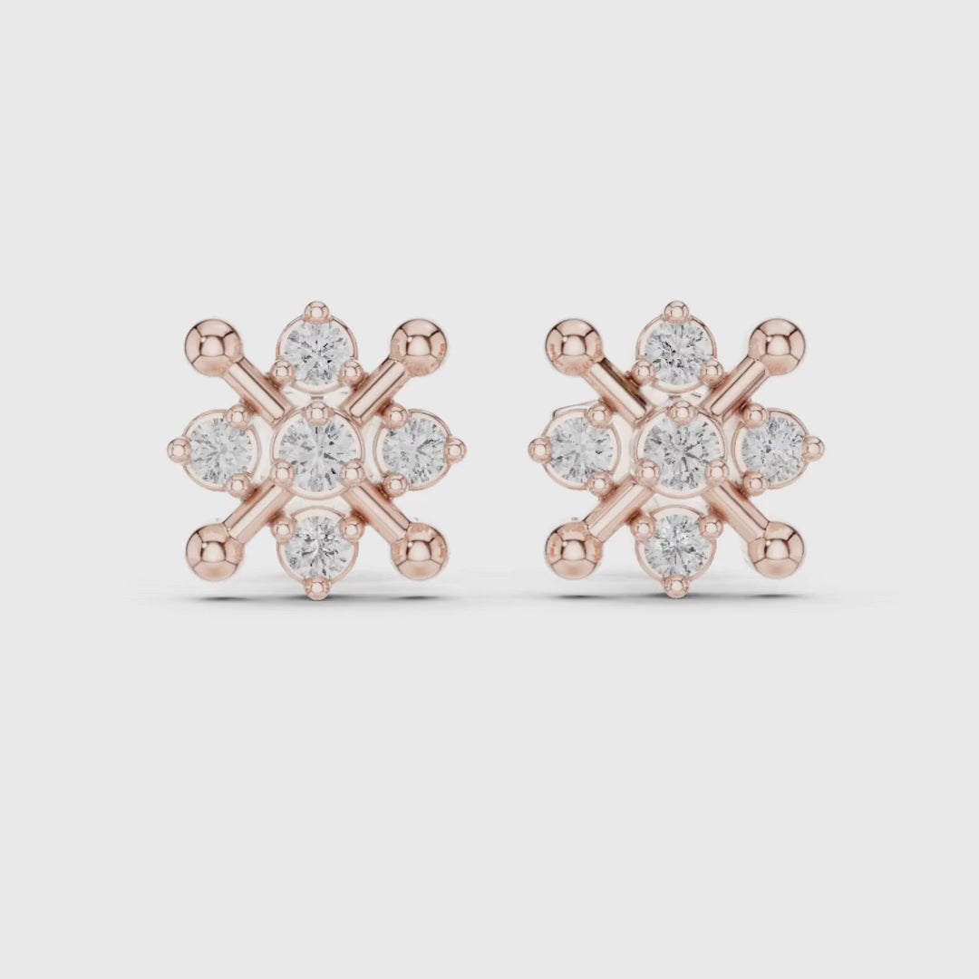 3 Tone Moissanite Diamond Earing For Her