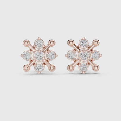 3 Tone Moissanite Diamond Earing For Her