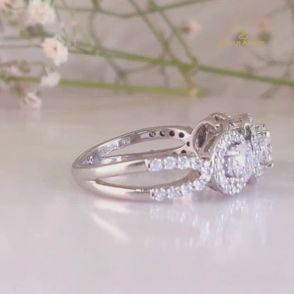 Yulia Diamond Silver Ring for Her