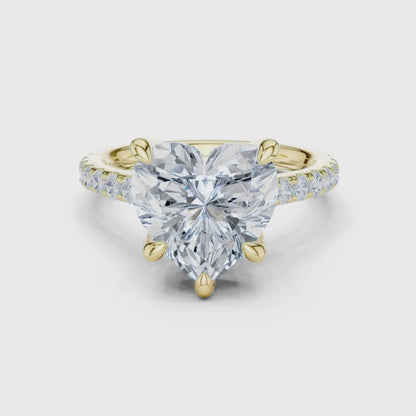 3 tone moissanite diamond ring for her