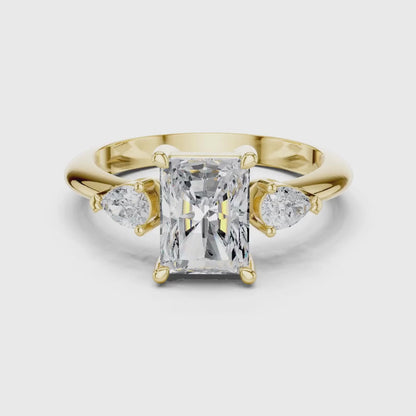 3 tone moissanite diamond ring for her