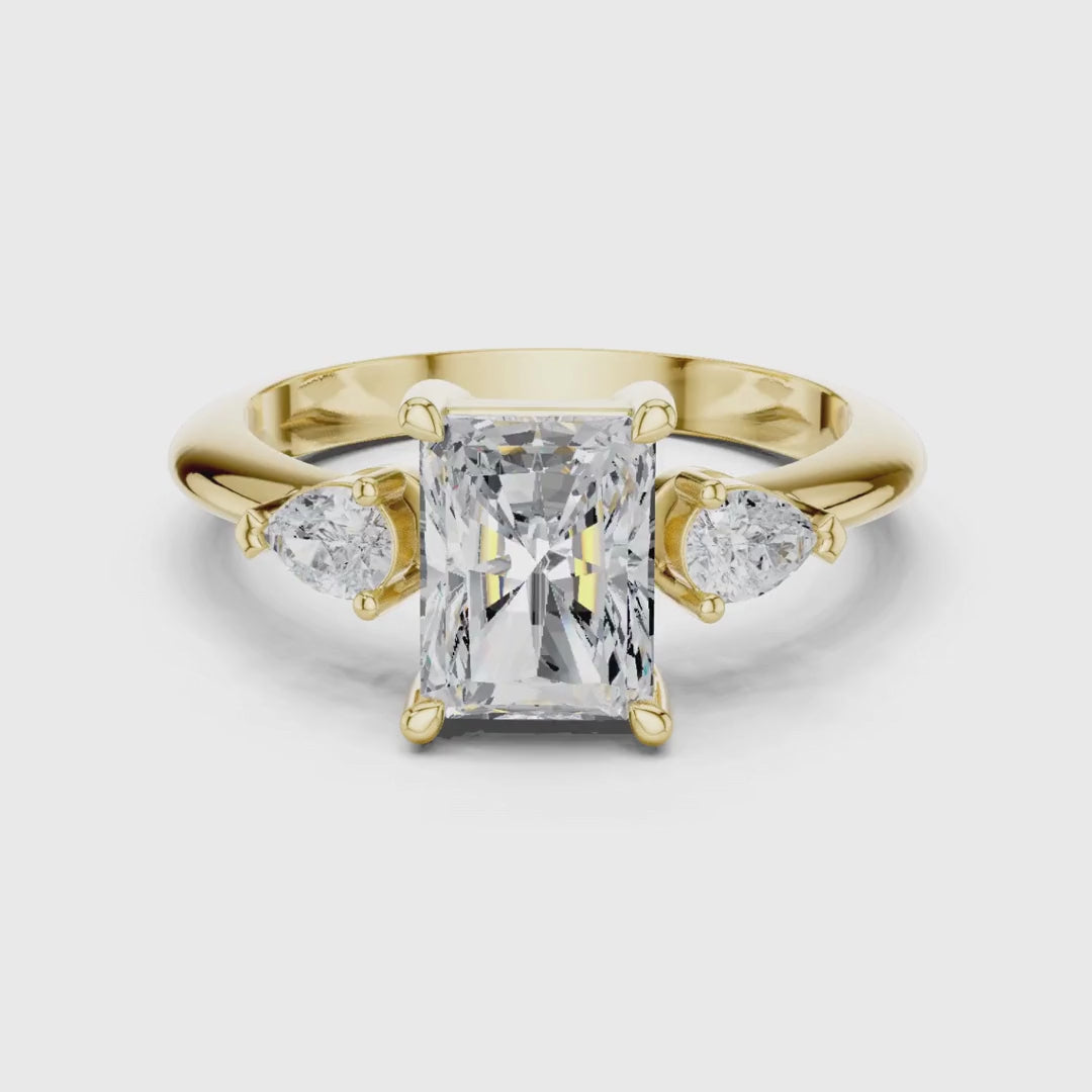 3 tone moissanite diamond ring for her