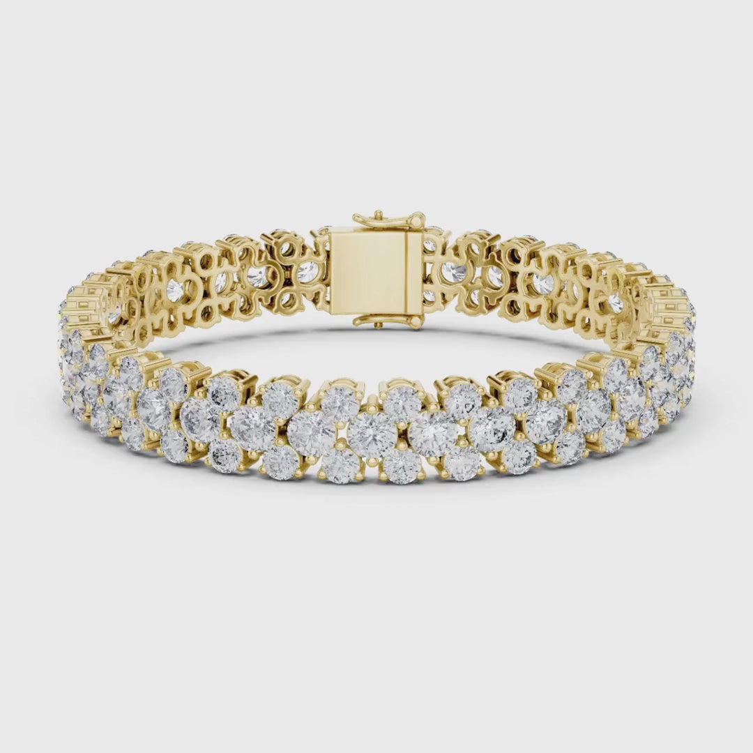 3 Tone Moissanite Diamond Bracelet For Her