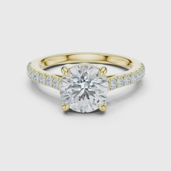 3 tone moissanite diamond ring for her