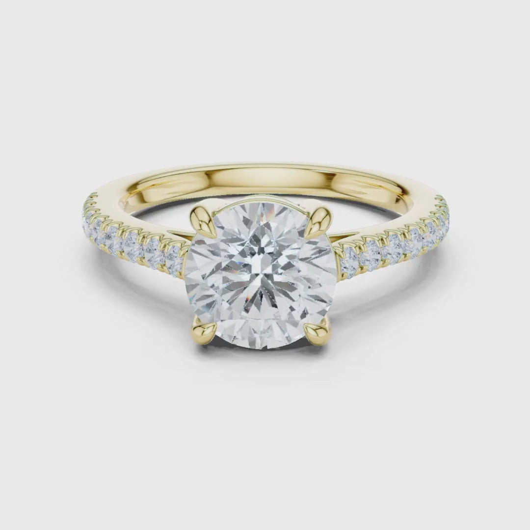 3 tone moissanite diamond ring for her