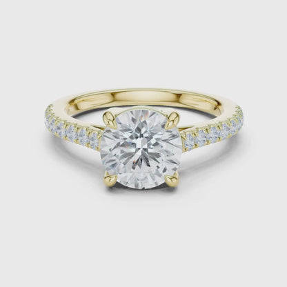 3 tone moissanite diamond ring for her