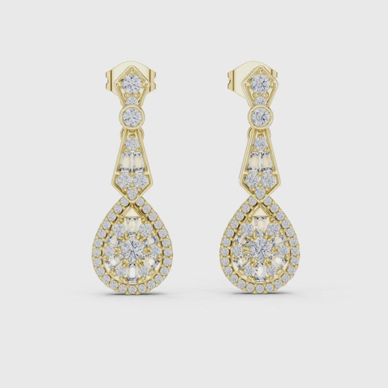 3 Tone Moissanite Diamond Earing For Her