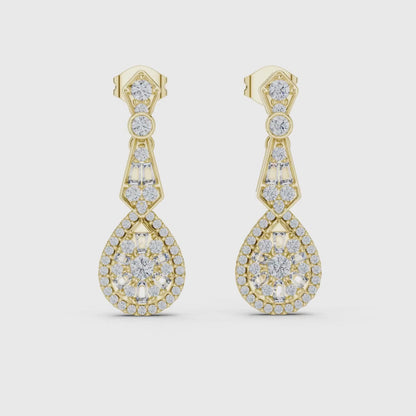3 Tone Moissanite Diamond Earing For Her