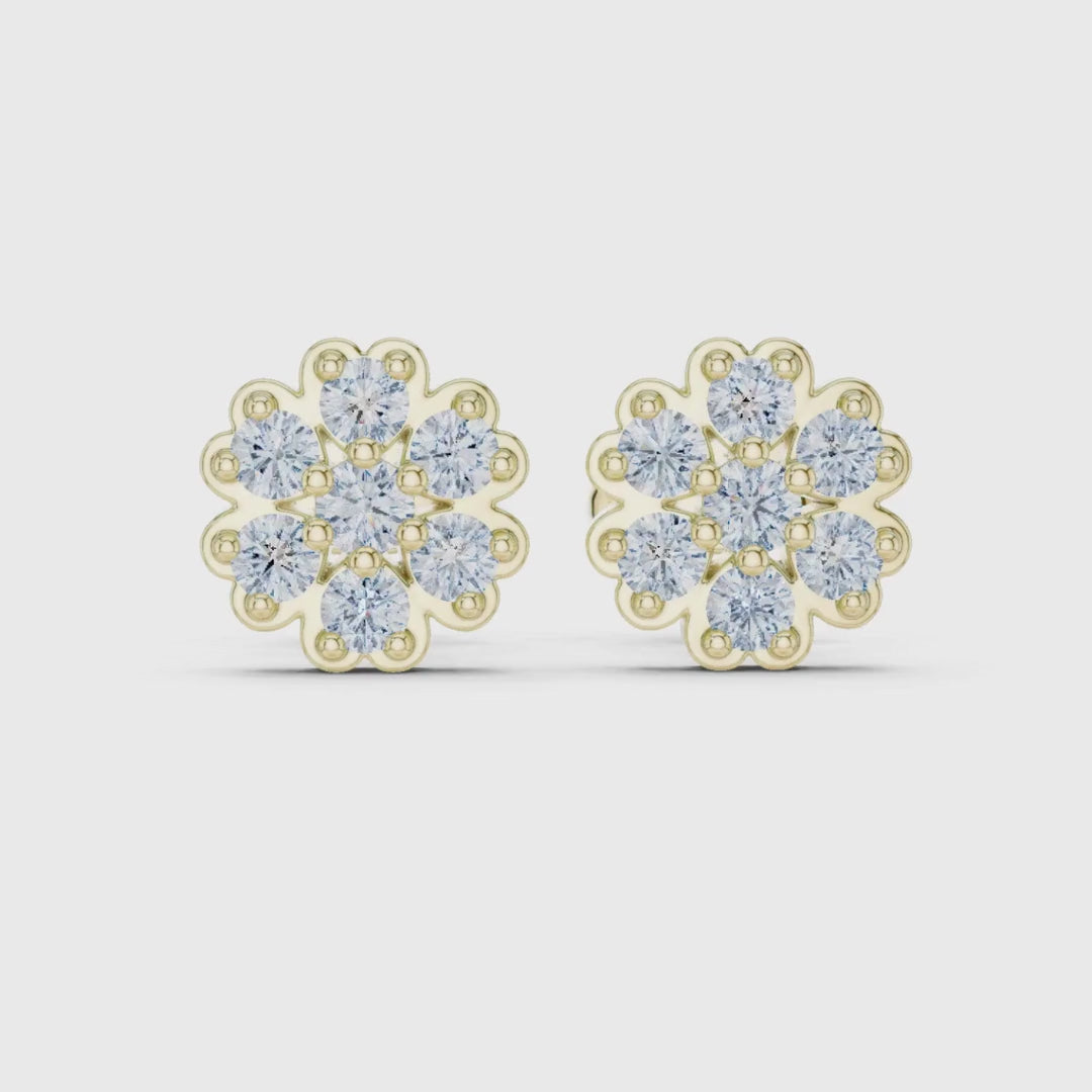 3 Tone Moissanite Diamond Earing Fe Her