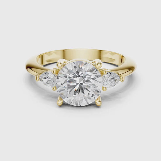 3 tone moissanite diamond ring for her
