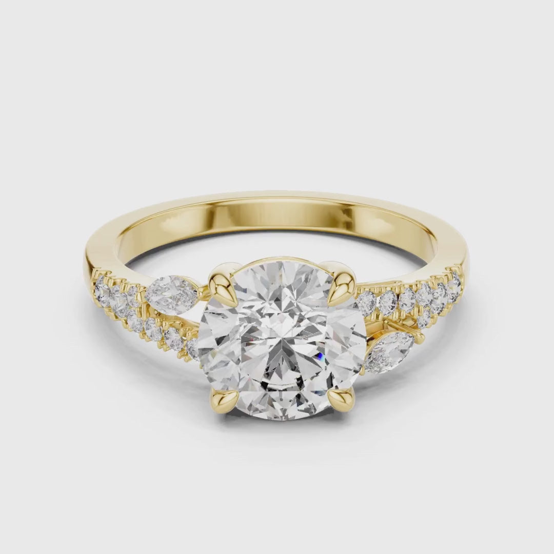 3 tone moissanite diamond ring for her