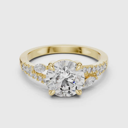 3 tone moissanite diamond ring for her