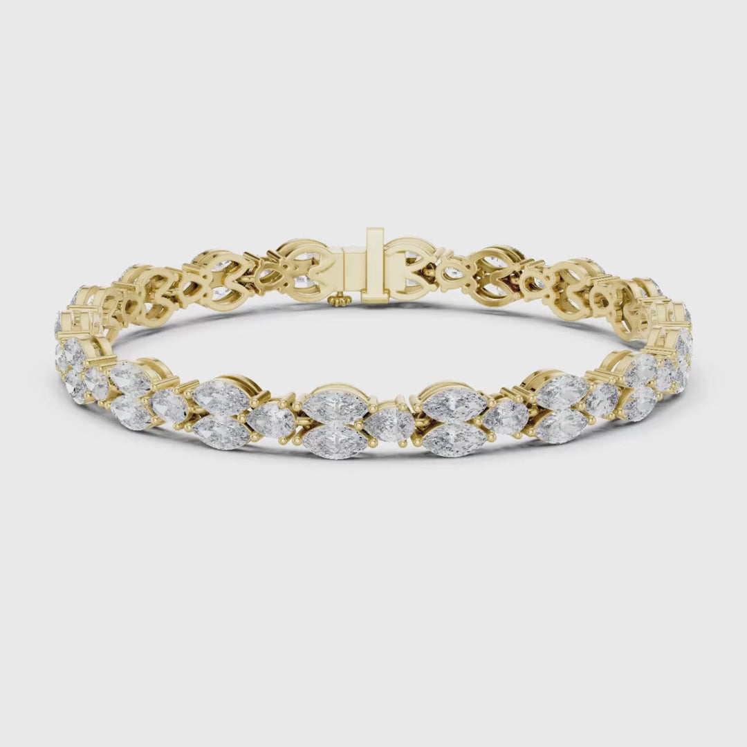 3 Tone Moissanite Diamond Bracelet For Her
