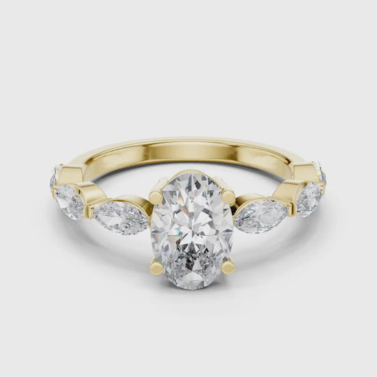 3 tone moissanite diamond ring for her
