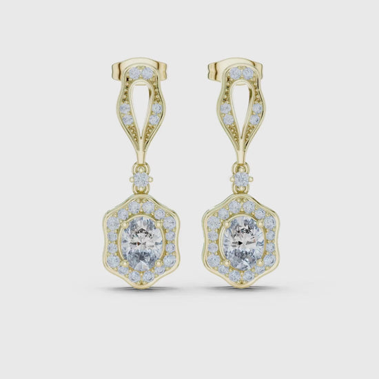3 Tone Moissanite Diamond Earing For Her