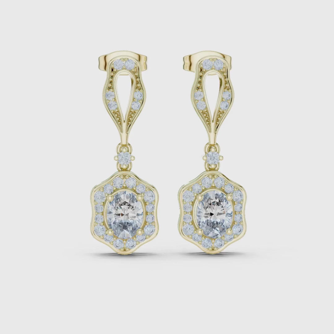 3 Tone Moissanite Diamond Earing For Her