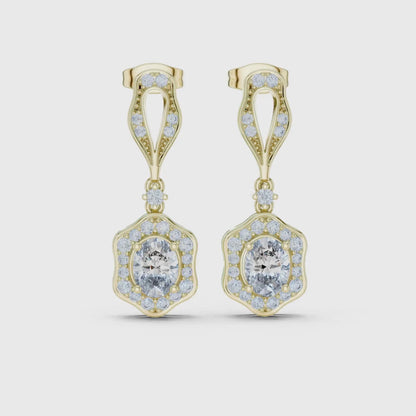 3 Tone Moissanite Diamond Earing For Her