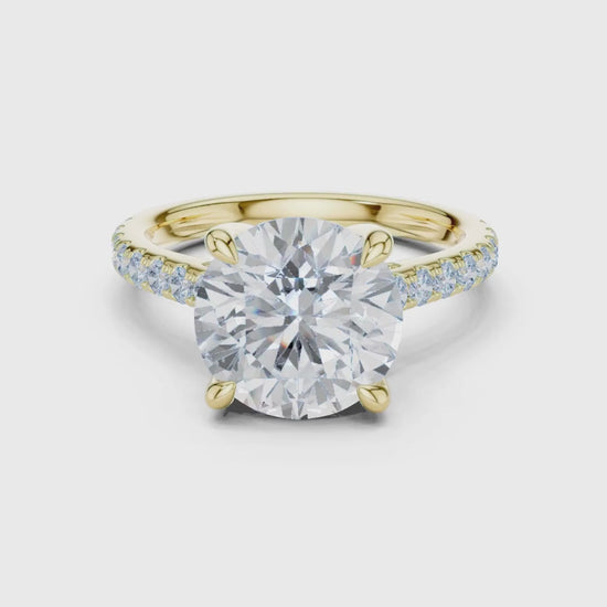 3 tone moissanite diamond ring for her