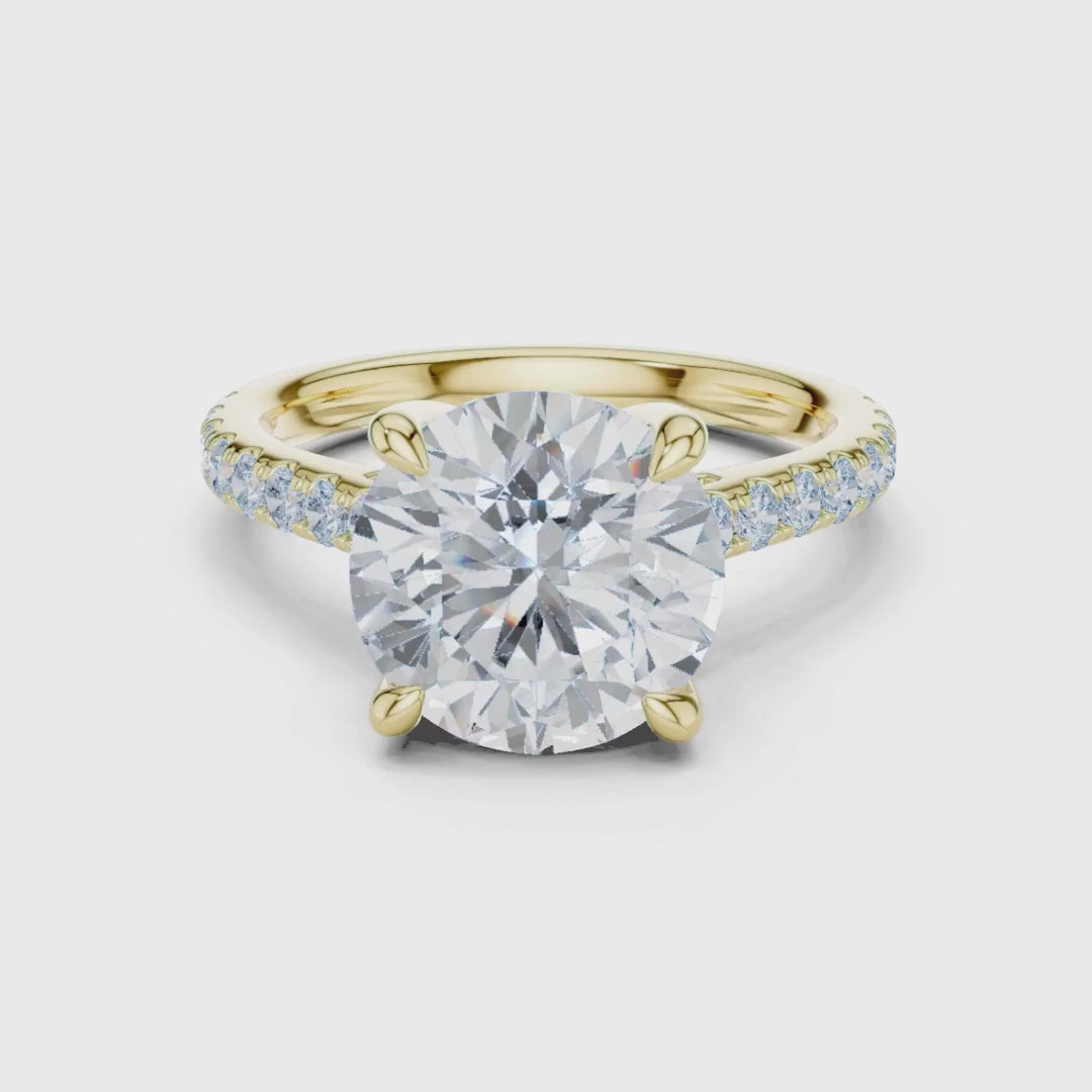 3 tone moissanite diamond ring for her