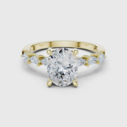 3 tone moissanite diamond ring for her