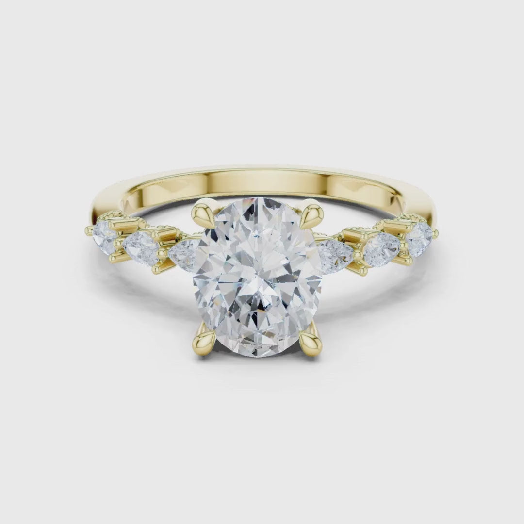 3 tone moissanite diamond ring for her