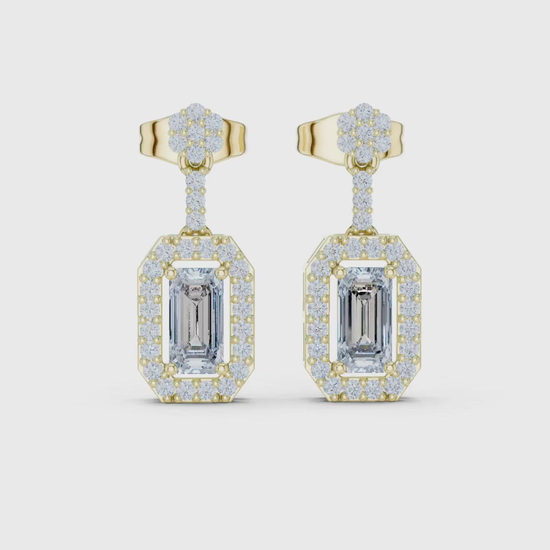 3 Tone  Moissanite Diamond Earing For Her
