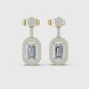 3 Tone  Moissanite Diamond Earing For Her