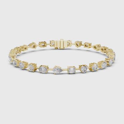 3 tone Diamond Bracelet For Her