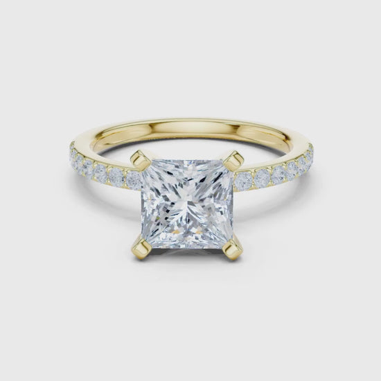 3tone moissanite diamond ring for her