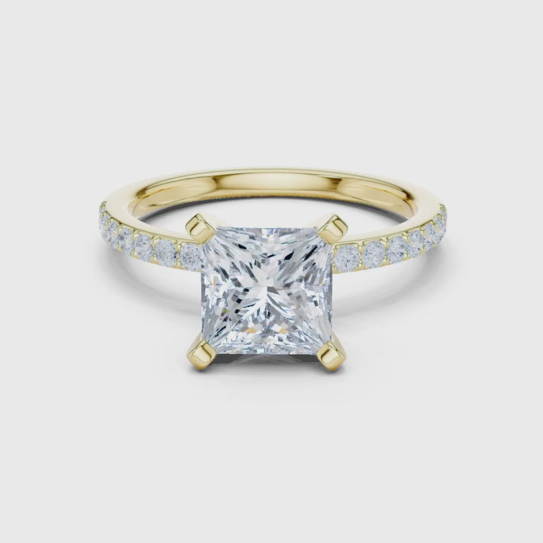 3tone moissanite diamond ring for her