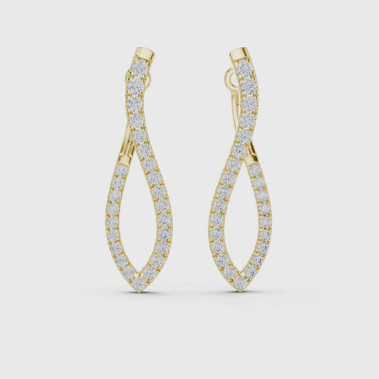 3 Tone Moissanite Diamond Earing For her
