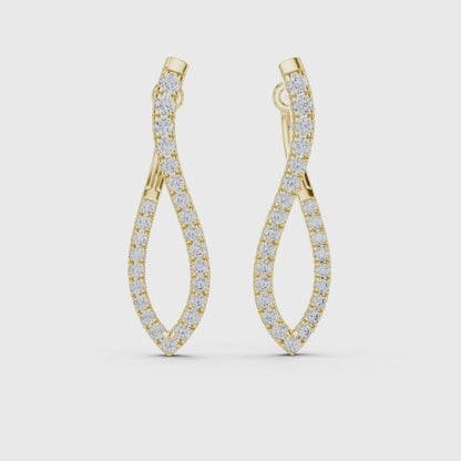 3 Tone Moissanite Diamond Earing For her
