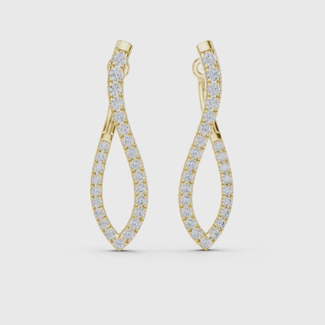 3 Tone Moissanite Diamond Earing For her
