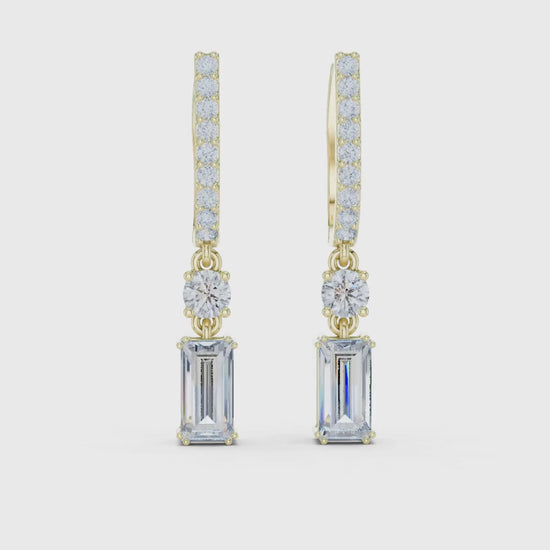 3 Tone Moissanite Diamond Earing For Her