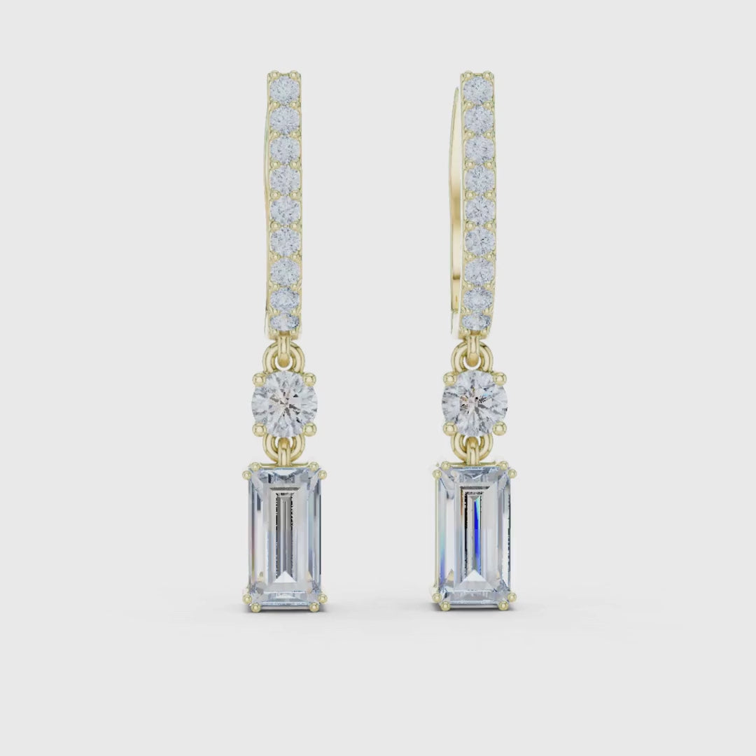 3 Tone Moissanite Diamond Earing For Her
