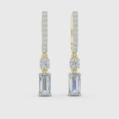 3 Tone Moissanite Diamond Earing For Her