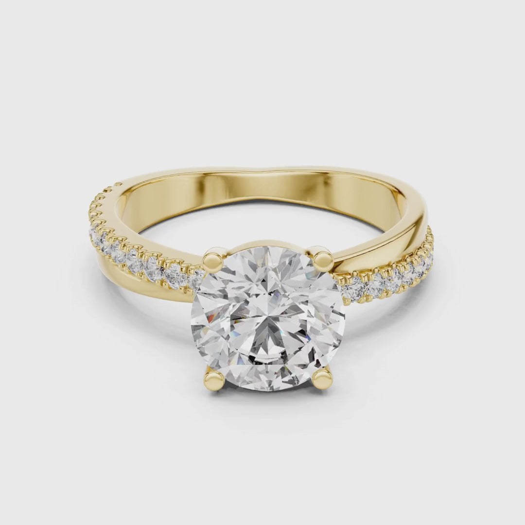 3 tone moissanite diamond ring for her