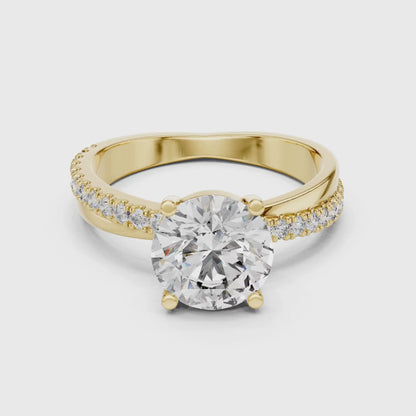 3 tone moissanite diamond ring for her