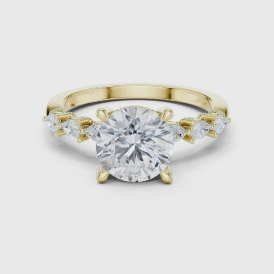 3 tone moissanite diamond ring for her