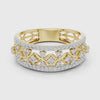 3 tone moissanite diamond ring for her