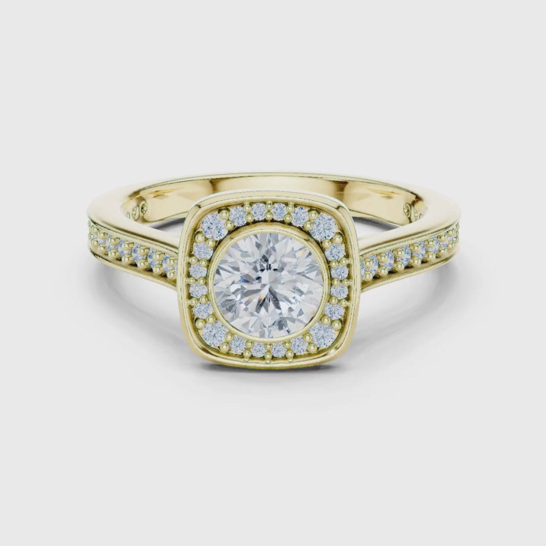 3 tone moissaite diamond ring for her