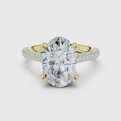 3 tone moissanite diamond ring for her