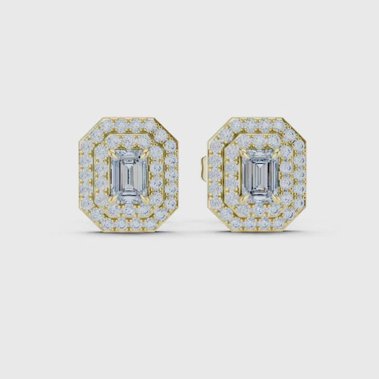 3 tone moissanite diamond earing for her