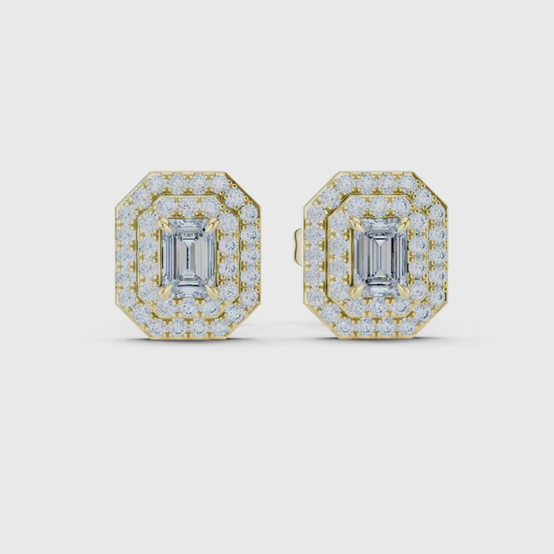 3 tone moissanite diamond earing for her