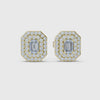 3 tone moissanite diamond earing for her