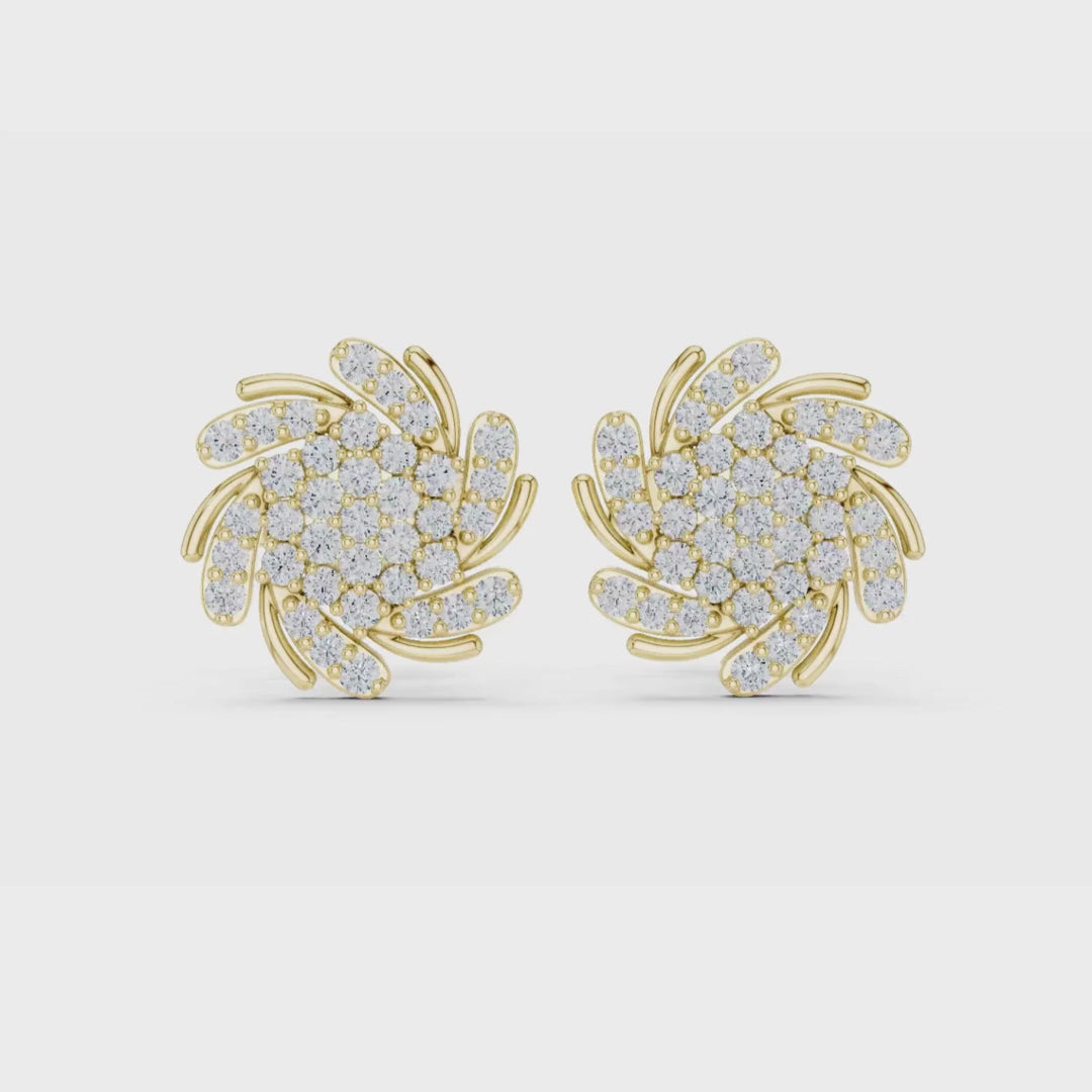 3 Tone Moissanite Diamond Earing For Her