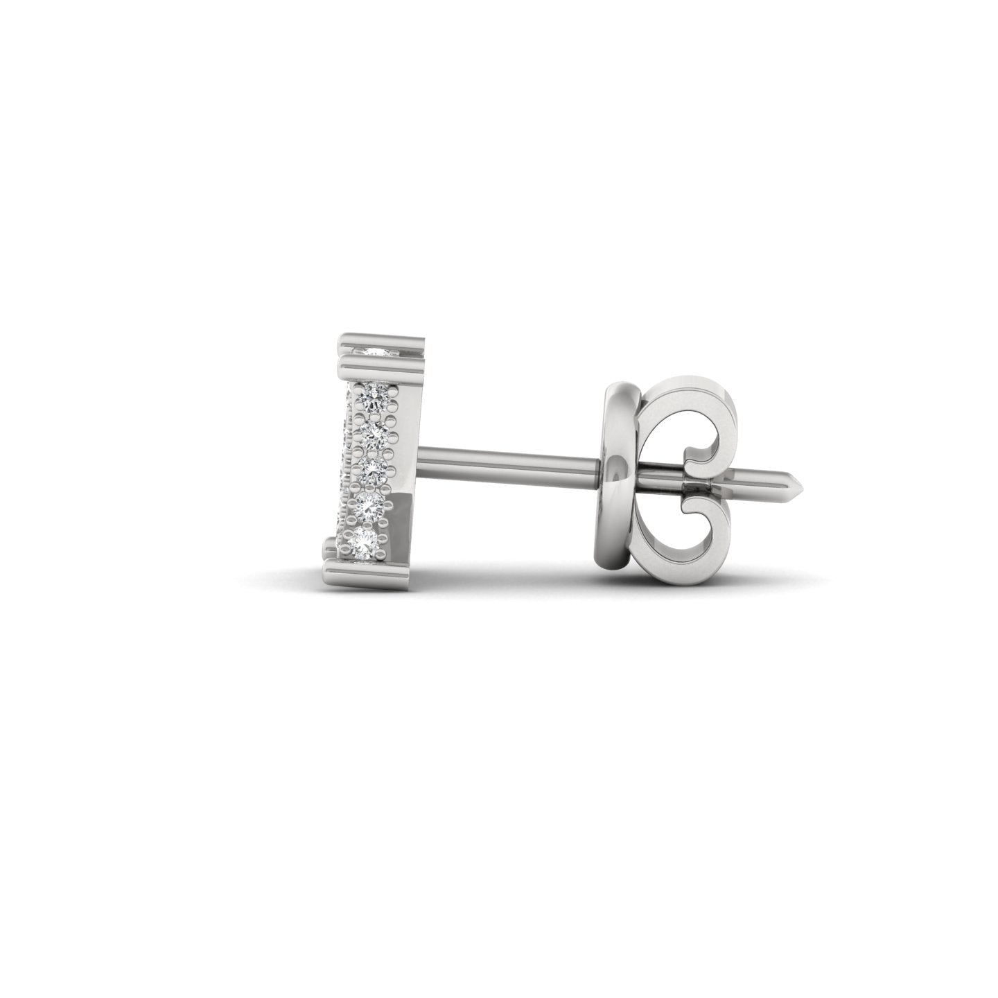 Side View Of Silver Earring - White variant