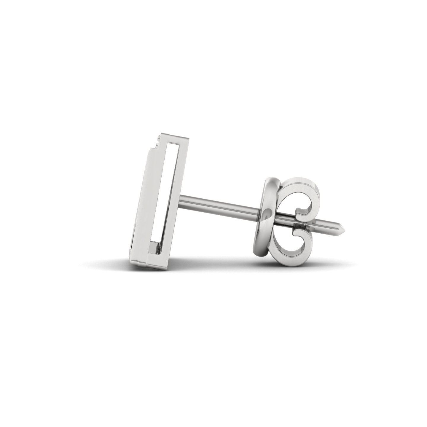 Triangle Silver Ear Stud for Men in Rodhium